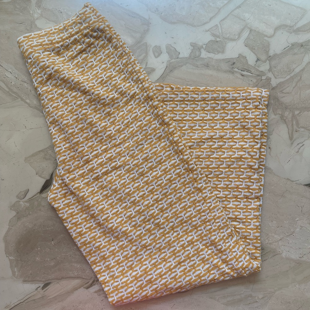Zara Yellow and White Knit Pattern Fabric
